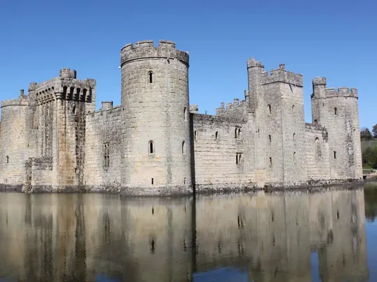 Bodiam Castle and its moat in England